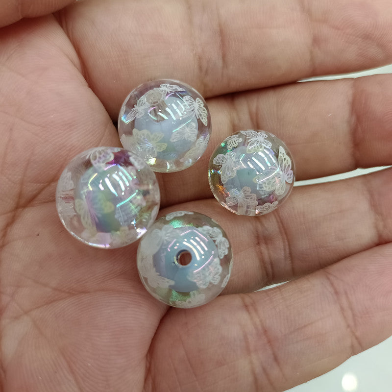 Wholesale 200pcs 16mm Personalized UV Plated White Butterfly Jewelry Accessories Beads